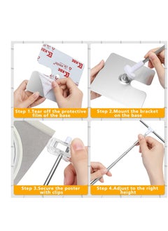 Excefore 4 Pcs Adjustable Background Stand Support Kit Metal Banner Holder Retractable Poster Board Stand Suitable For Parties Wedding Events Decoration Indoor Outdoor board Display  - Image 3