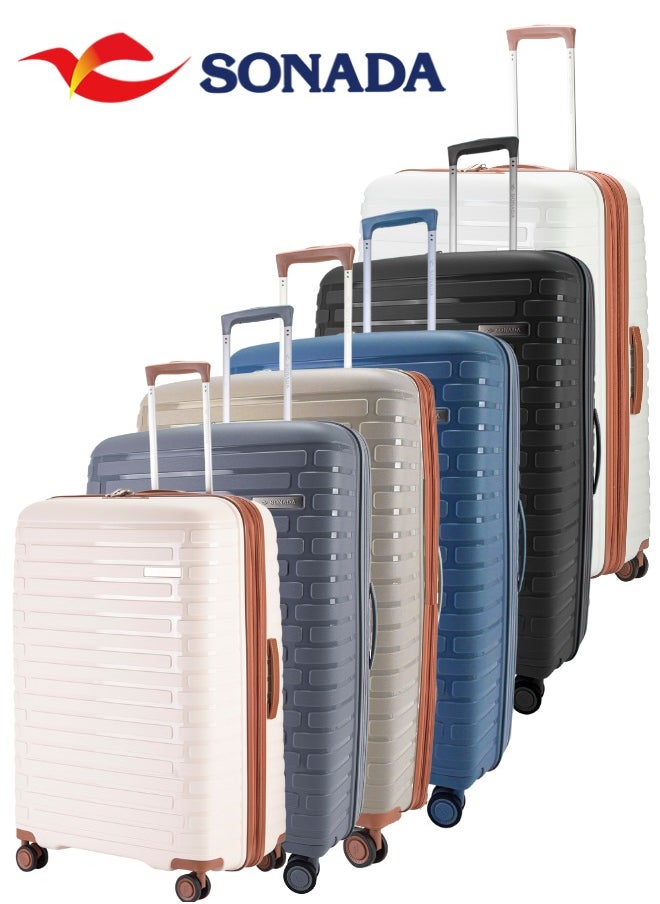 SONADA - Unbreakable Luggage Unisex ,Double Zipper ,Expandable, TSA Lock With 4 Double Silent Wheels (Set of 4, BLUE) - Image 1
