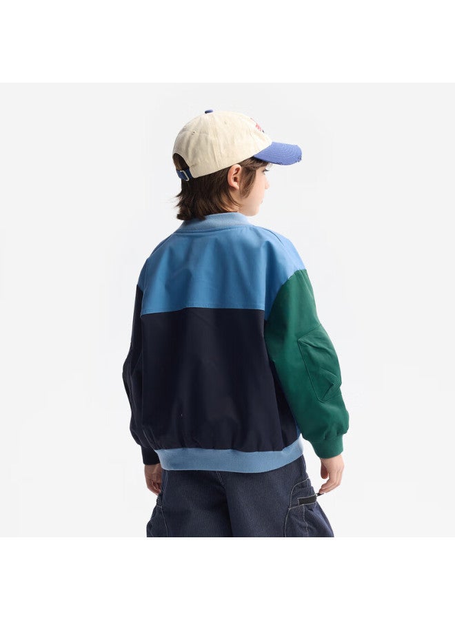 Mqd Boys' Baseball Jacket  Autumn New Colorblock Kids' Outerwear - Image 3