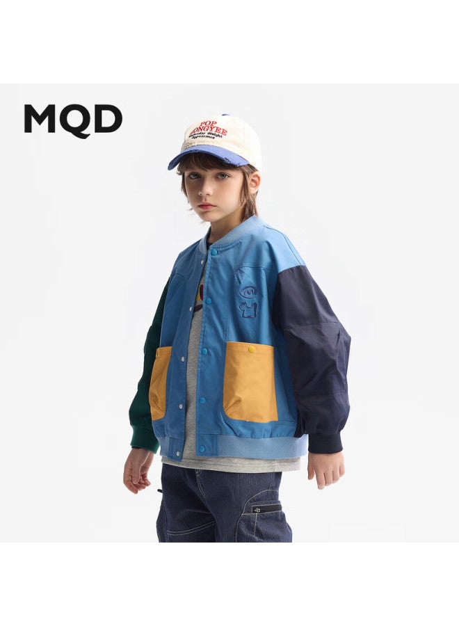 Mqd Boys' Baseball Jacket  Autumn New Colorblock Kids' Outerwear - Image 1