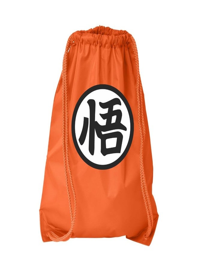 ALLNTRENDS Drawstring Pack Training Symbol Cool Gym Workout Bag (Orange Bag) - Image 1