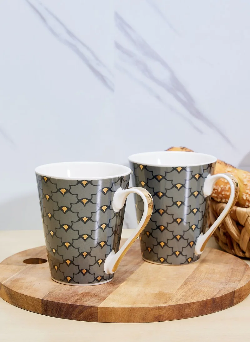 AURORA Single Conical Mug Heron Design Set Of Two