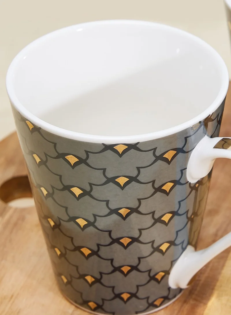 AURORA Single Conical Mug Heron Design Set Of Two