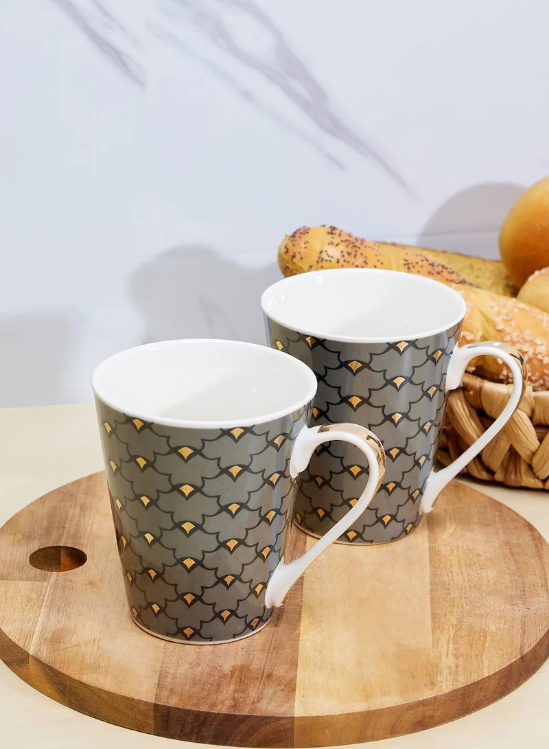 AURORA Single Conical Mug Heron Design Set Of Two