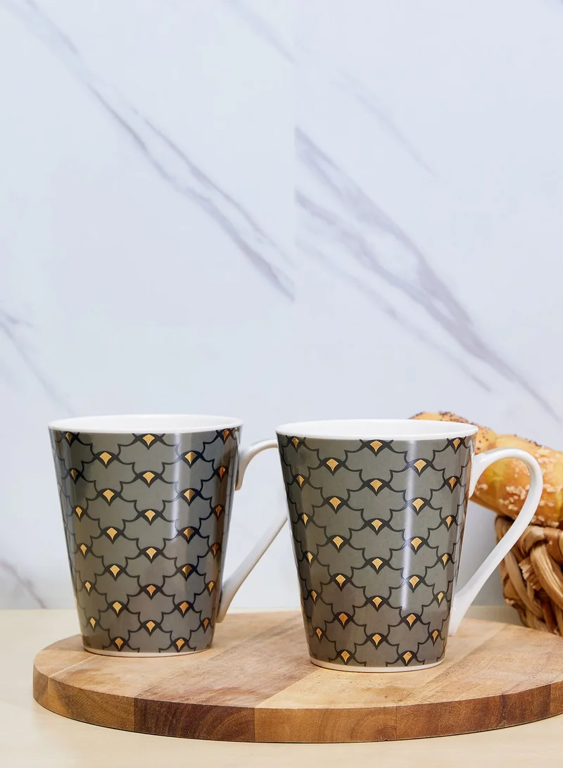 AURORA Single Conical Mug Heron Design Set Of Two