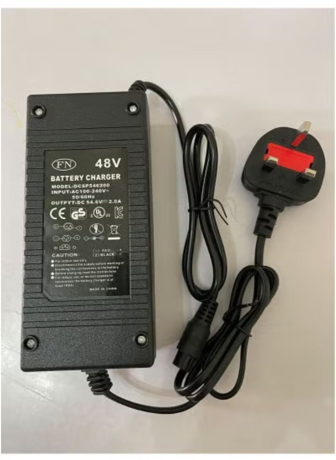 تايجر 48V Charger for Electric Scooter | Universal Fast Charging Power Adapter Compatible with Most 48V E-Scooters | Lightweight, Durable & Safe Battery Charger with Overcharge, Overheat & Short Circuit Protection | Ideal Replacement or Backup Charger for Daily Use  - Image 1