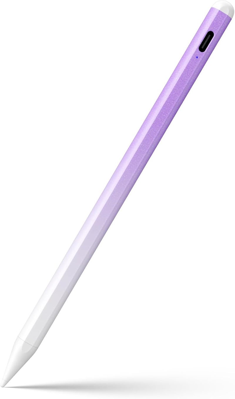 JAMJAKE Stylus Pen for iPad 6th-11th Generation-2X Fast Charge Active Pencil Compatible with 2018-2025 Apple iPad Pro 11"/12.9"/M4, iPad Air 3/4/5/M2/M3,iPad mini 5/6 Gen-Gradient White Purple - Image 1
