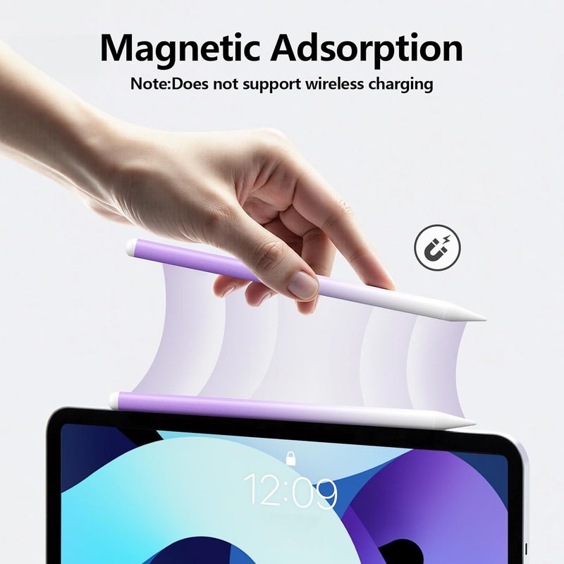JAMJAKE Stylus Pen for iPad 6th-11th Generation-2X Fast Charge Active Pencil Compatible with 2018-2025 Apple iPad Pro 11"/12.9"/M4, iPad Air 3/4/5/M2/M3,iPad mini 5/6 Gen-Gradient White Purple - Image 4