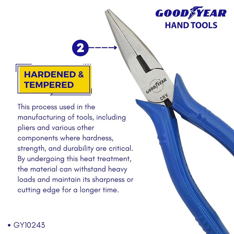 Good Year Chrome Vanadium 150 mm Long Nose Plier (Silver) - Image 4
