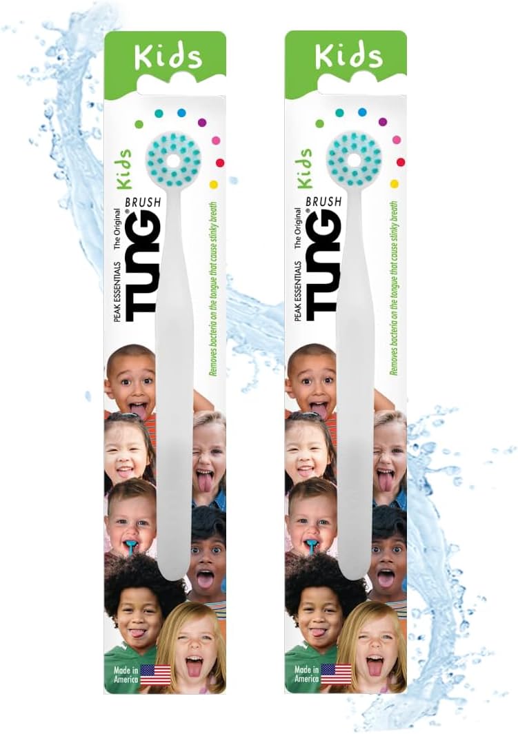 Peak Essentials TUNG Brush Tongue Cleaner for Kids - Set of 2 - Image 1