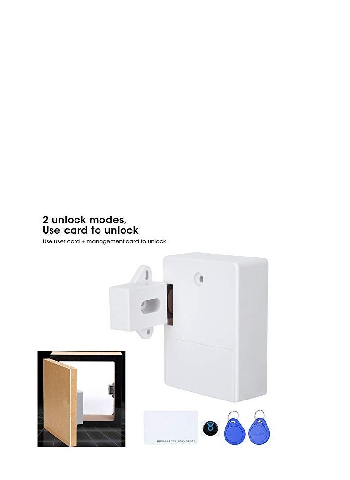 Excefore Smart Cabinet Lock, Electronic RFID Card Cabinet Lock, Hidden DIY RFID Lock Opening, for Wardrobe, Sauna, Libraries, Factories and Offices Locker (White)  - Image 4