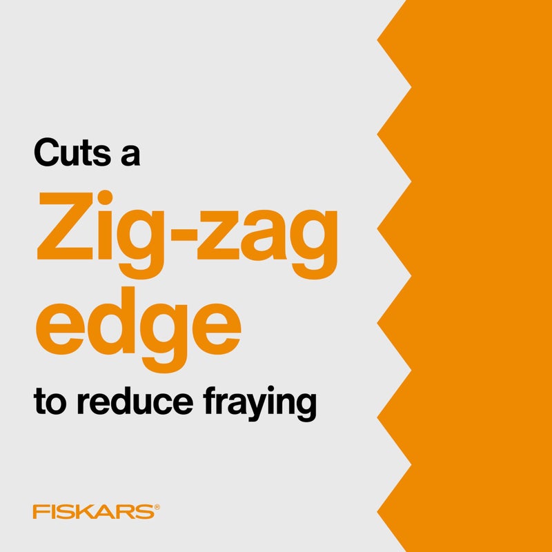 Fiskars Pinking Shears, Zig-Zag Edge, Stainless Steel Blades, Precision Cuts for Sewing, Easy Action Spring Assist Fabric Scissors - Image 4