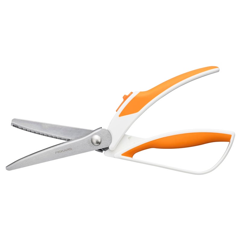 Fiskars Pinking Shears, Zig-Zag Edge, Stainless Steel Blades, Precision Cuts for Sewing, Easy Action Spring Assist Fabric Scissors - Image 1