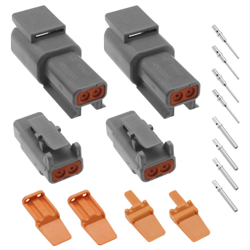 SING F LTD 2 Sets DTM Series 2 Pin Way Connector Kit Male Female Electrical Wire Connector Plug DTM062S DTM042P for Automobiles Motorcycles Trucks Boats - Image 2