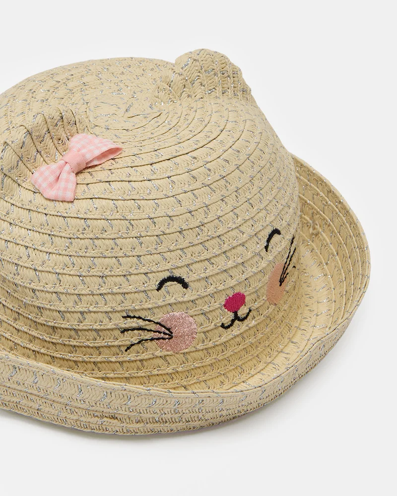 REDTAG Girl Beige Embellished Hat