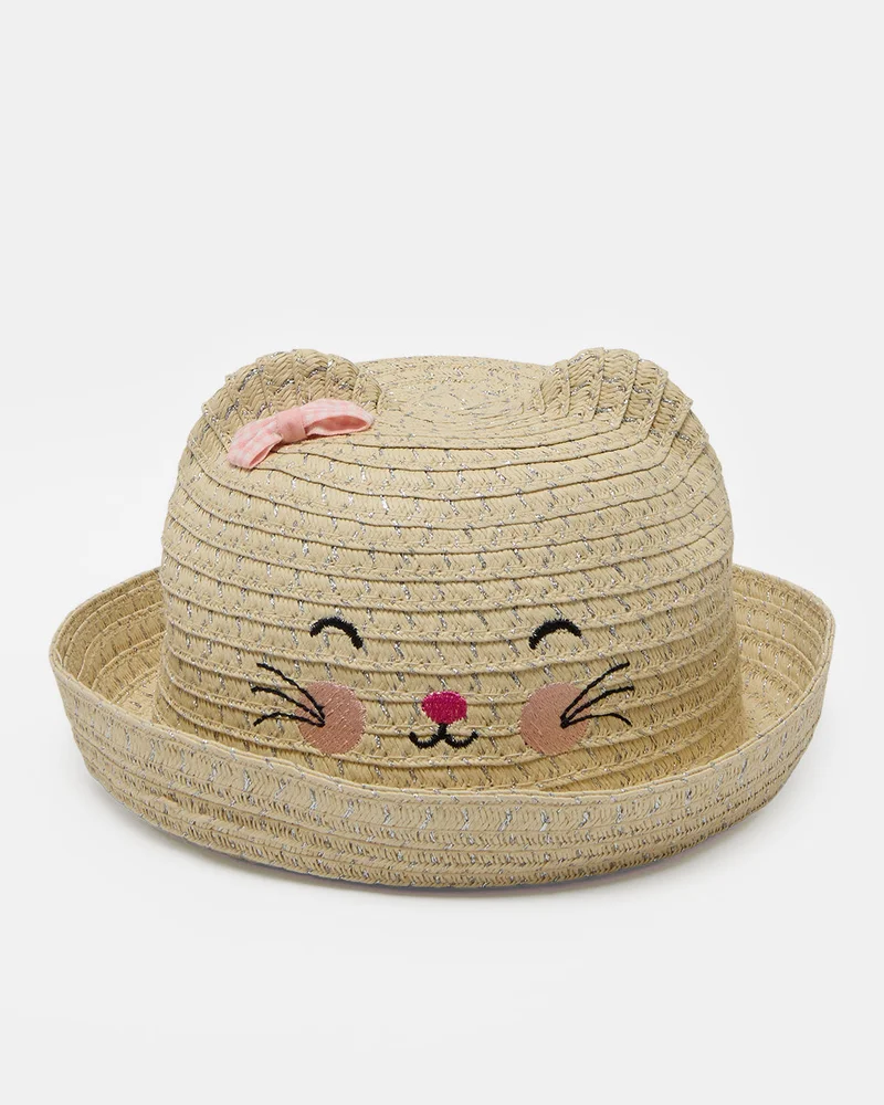 REDTAG Girl Beige Embellished Hat