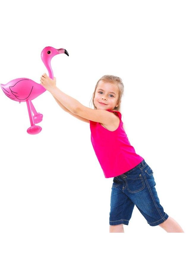 Yaomiao Inflatable Pink Flamingo Inflatable Flamingo Luau Party Accessories For Hawaiian Party Decoration(6 Pieces)  - Image 4