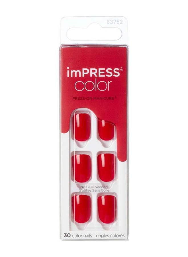 KISS Impress Color Nails Reddy Or Not & Kiss Impress Color Nails Medium Coffin- Reddy or Not IMC510CBundle - Image 4