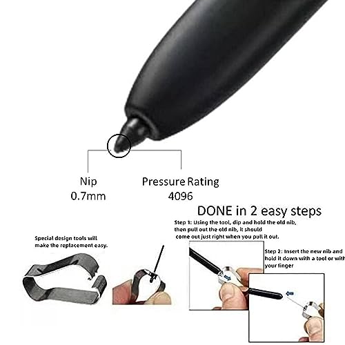 Fapiwen Touch Stylus Pen Tip Nib Compatible with Samsung Spen Pen Refill Tool Set Tab S6/S7+Note10/Note20 Nib (Black, Stylus Pen Not Included) - Image 3