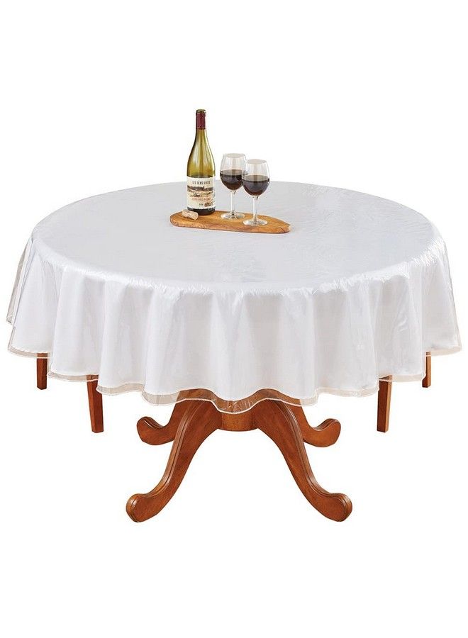 LAMINET Heavyduty Deluxe Crystal Clear Vinyl Tablecloth Protector 70" Round - Image 2