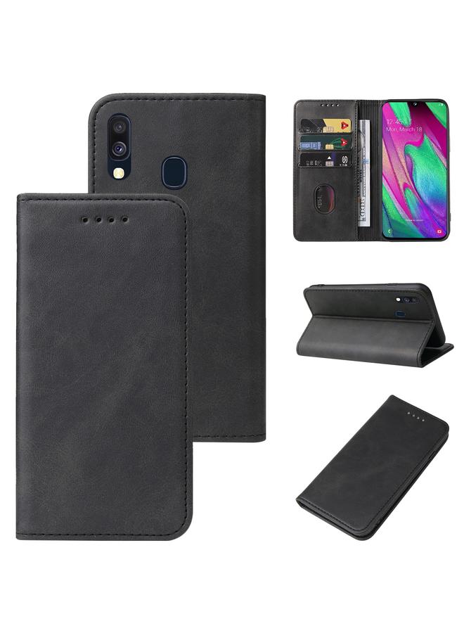 اس-توب جراب هاتف Samsung Galaxy A40 بإغلاق مغناطيسي من الجلد - Image 1