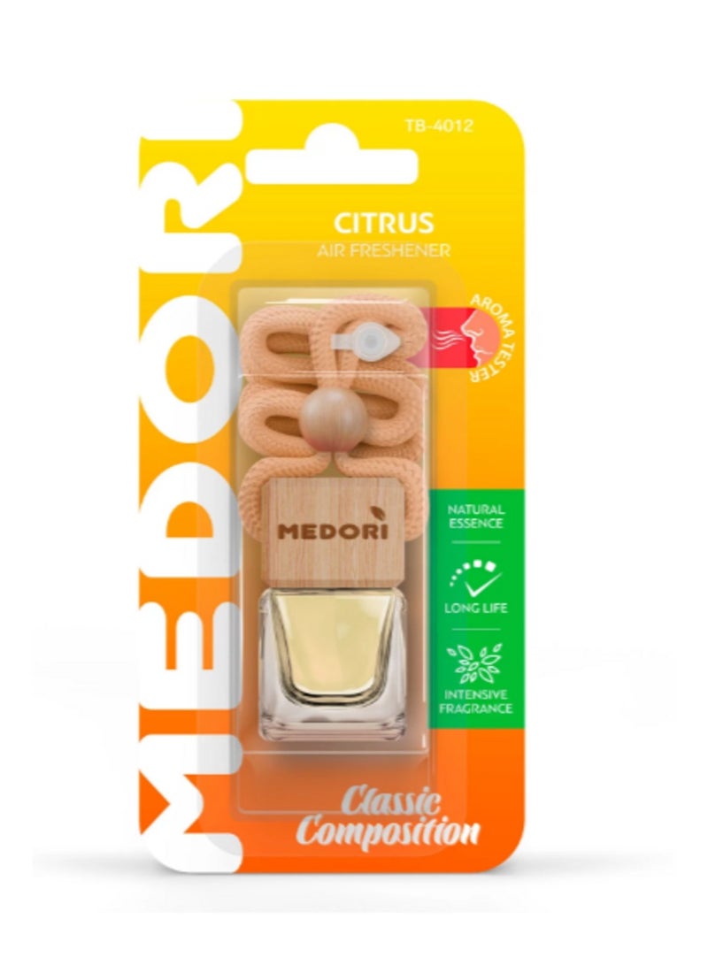 MEDORI Special Luxury Liquid Hanging Car Air Freshener In A Blister Package And Has A Scent Tester. Fragrance With An Exotic And Enchanting Aroma Analogous To Citrus. The Fragrance Is Made In France 6 Ml  - Image 1