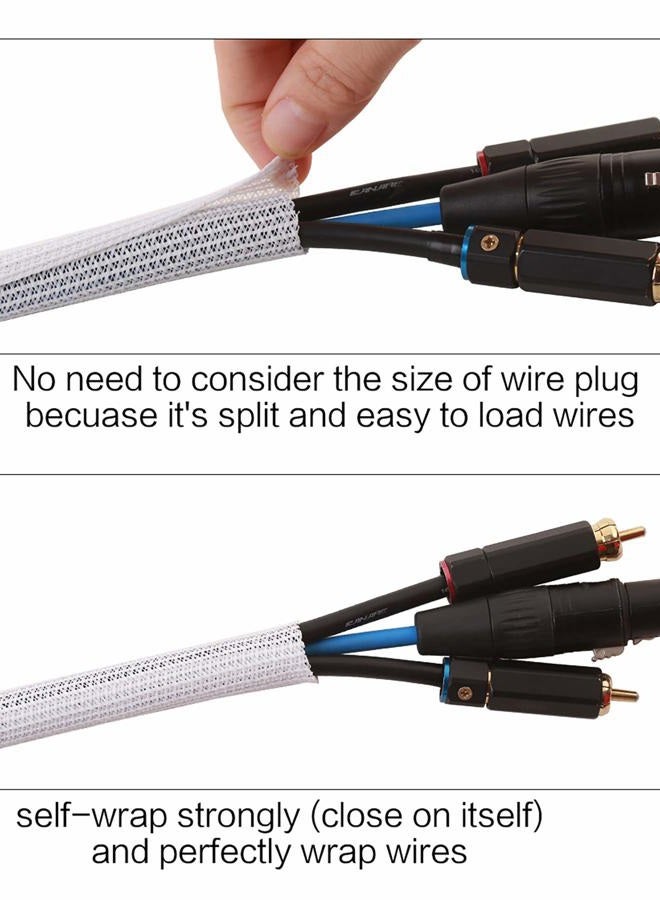 Alex Tech 25 mm-3.1 m Self-Closing Cable Sleeve Cable Tidy Cable Management for Computer, Automotive – White - Image 2