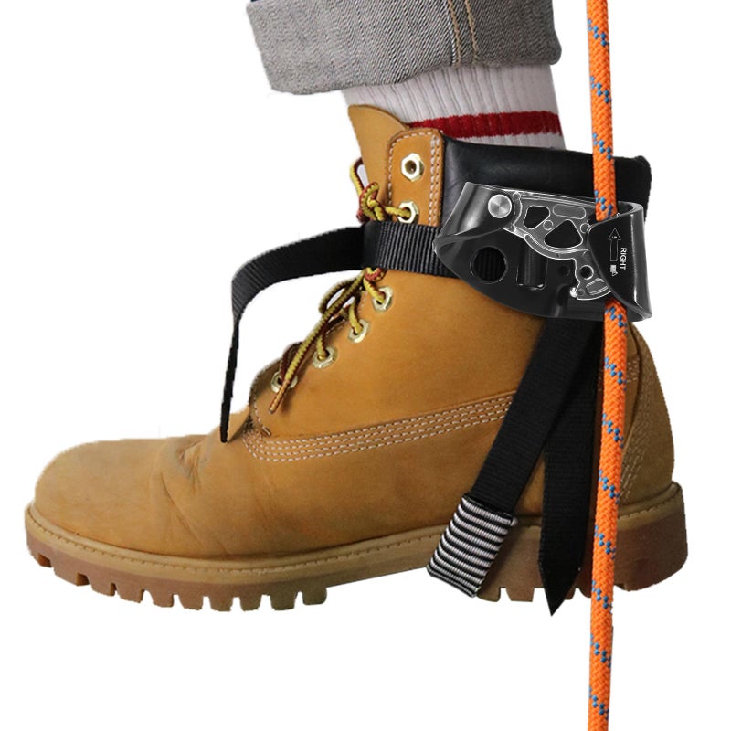 NewDoar Right Foot Ascender Riser Rock Climbing Tree Arborist Mountaineering Rappelling Quick Step Equipment CE Certified Climbing Device for 8~13MM Rope(Right Black) - Image 1