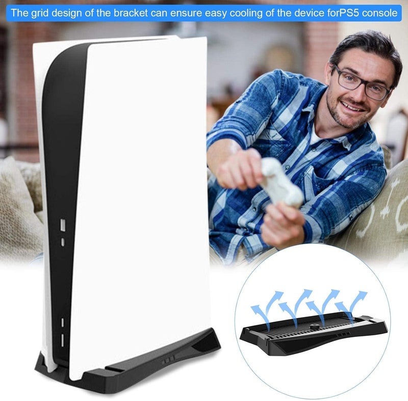 eWINNER Console Vertical Stand Built-in Cooling Vents and Non-Slip Feet Steady Base Mount compatible with Sony PlayStation 5 PS5(Disk version) Game console (for PS5 Disk Edition) - Image 3