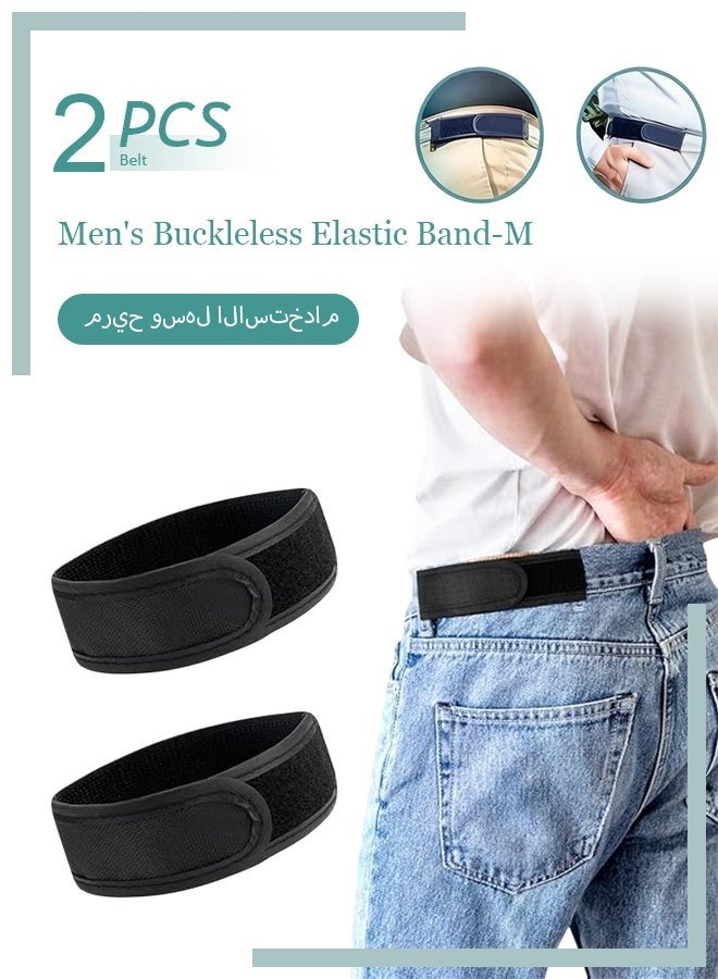 Men's Buckleless Elastic Belt - Outdoor Leisure Lazy Belt - Outdoor Elastic Belt - Outdoor Velcro Single-Sided Buckleless Nylon Belt Convenient Sticker Fits 1.5 Inch Belt Loop, Comfortable And Easy To Use Size M - Image 1