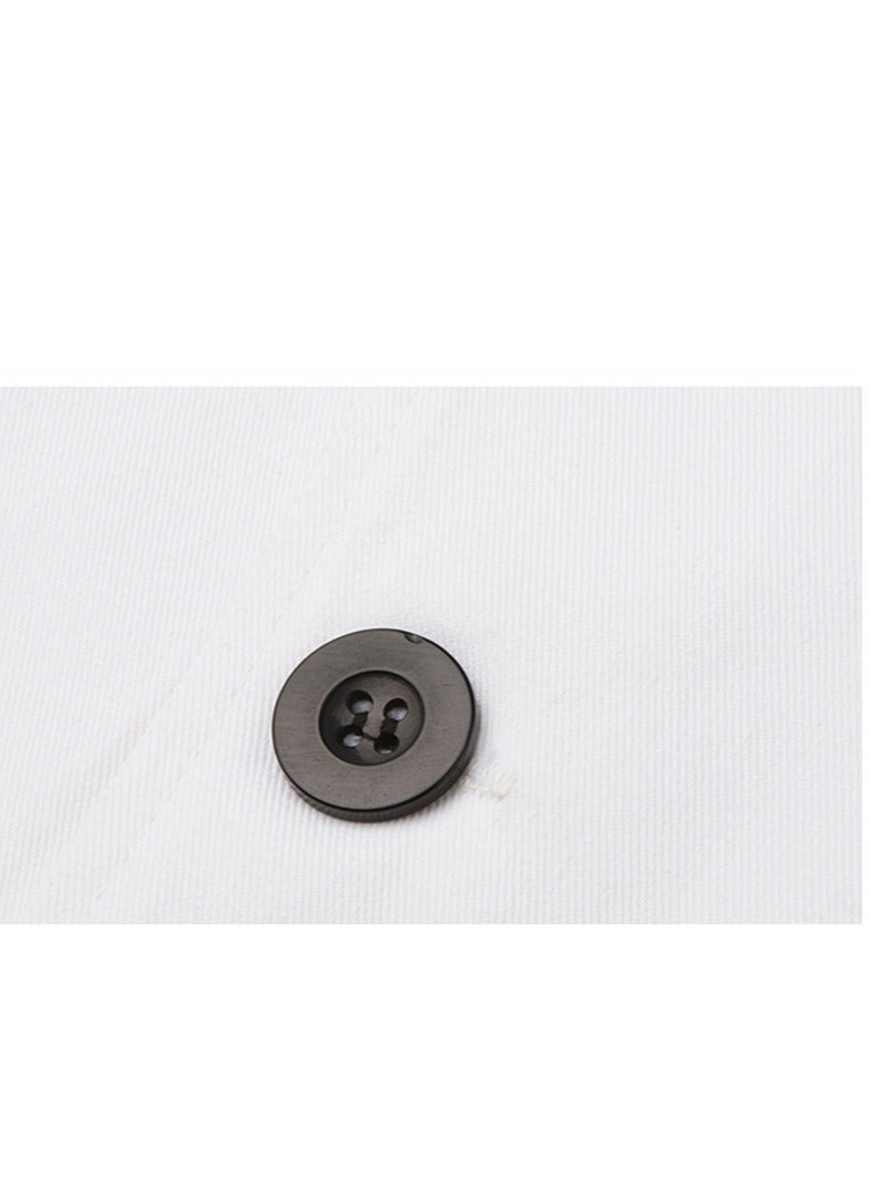 Loquat Chef Uniform Apron Suit Short Sleeves with a Hat Suitable For Hotel Western Restaurant White  - Image 5