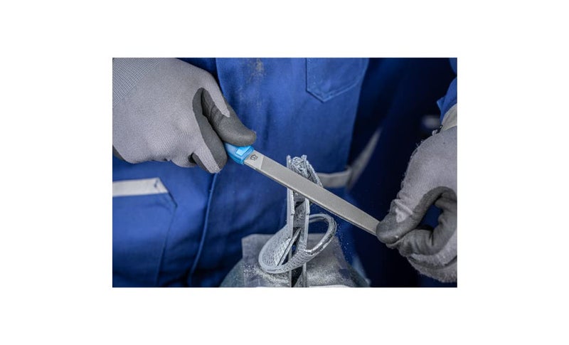 PFERD 10" Flat File - Second Cut with Handle for Metalwork and Deburring, Durable Steel Hand Tool - Image 2