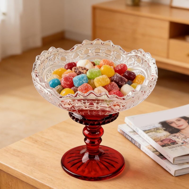 Clear Crystal Goblet Bowl with High Foot Design for Serving Sundae Pastries in Cafes Glass Footed Goblet Ice Cream Cup - Image 4