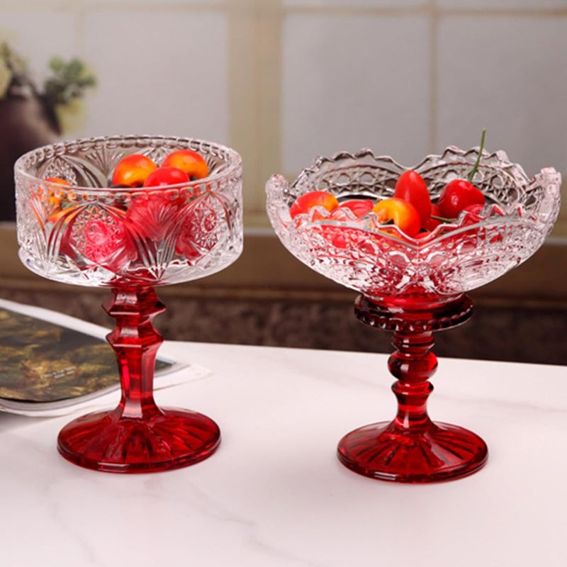 Clear Crystal Goblet Bowl with High Foot Design for Serving Sundae Pastries in Cafes Glass Footed Goblet Ice Cream Cup - Image 3