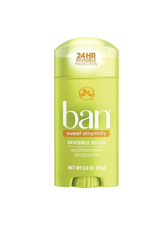 Ban Shower Fresh 24-hour Invisible Antiperspirant, Solid Deodorant for Women and Men, Underarm Wetness Protection, with Odor-fighting Ingredients, 2.6oz - Image 1