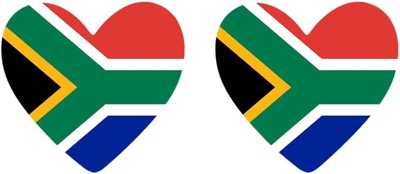 2 x South Africa Heart Flag Temporary Tattoo South African Team support
