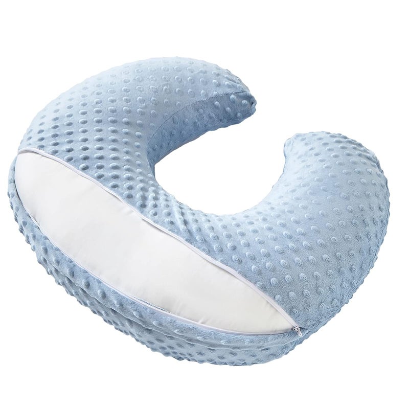 QUENESS Nursing Pillow Cover Breastfeeding Pillow Cases Plush Dot Slipcover (SkyBlue) - Image 5