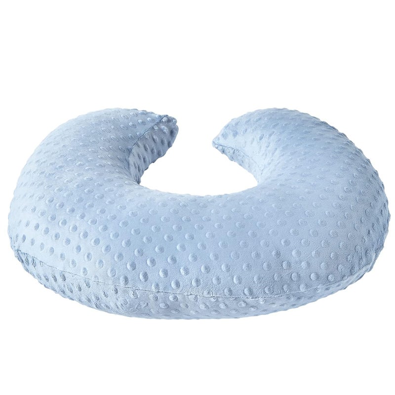 QUENESS Nursing Pillow Cover Breastfeeding Pillow Cases Plush Dot Slipcover (SkyBlue) - Image 3
