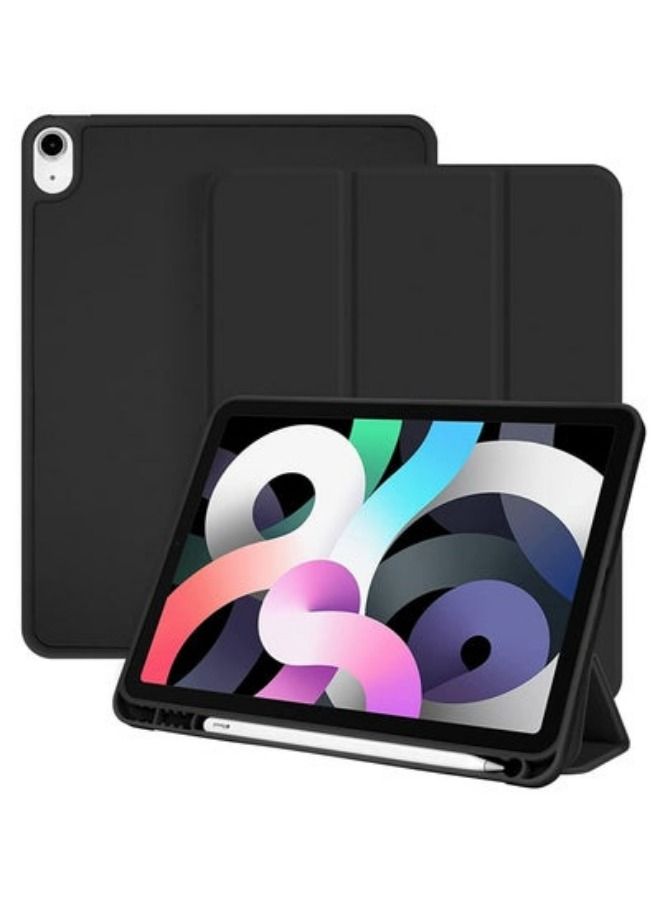 ACLIX iPad Air 5 4 Case iPad Air 5th 4th Generation Case for 10.9 Inch 2022 2020 Model Auto Wake Sleep Cover Protective Cover with Pencil Holder Slim Soft TPU Back Smart Trifold Stand Black  - Image 1
