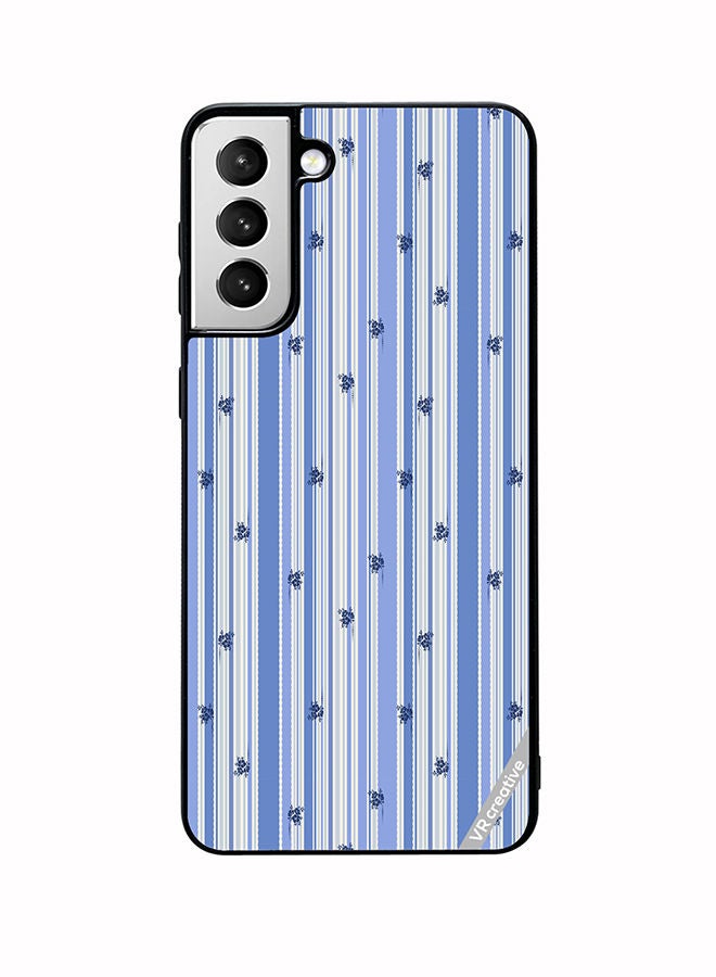 VR CREATIVE Protective Case Cover For Samsung Galaxy S22 Plus 5G Stripe Stencil Floral With Polka Dots Design Multicolour - Image 1