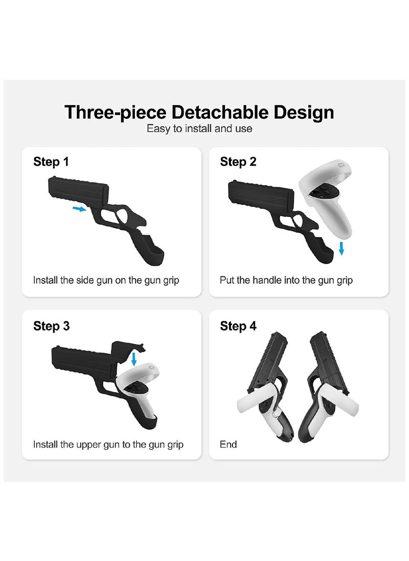 YONK - VR Game Gun For Oculus Quest 2 Controllers Enhanced FPS Gaming Experience Oculus Quest 2 Controllers Accessories Black - Image 1