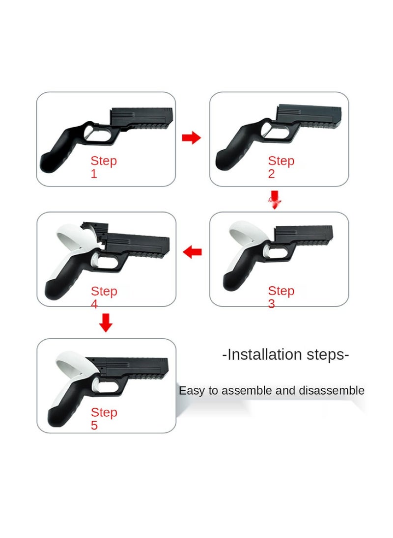 YONK - VR Game Gun For Oculus Quest 2 Controllers Enhanced FPS Gaming Experience Oculus Quest 2 Controllers Accessories Black - Image 1