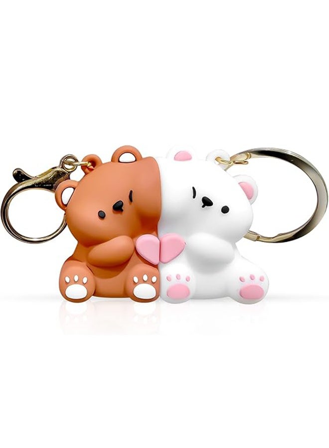 Valentines Day Gifts, Bear Couple Keychain, Matching Keychains Cute Couple Gifts for Girlfriend Boyfriend Couples Matching Best Friend Keychain Birthday Valentine's Wife Husband Wedding - Image 1