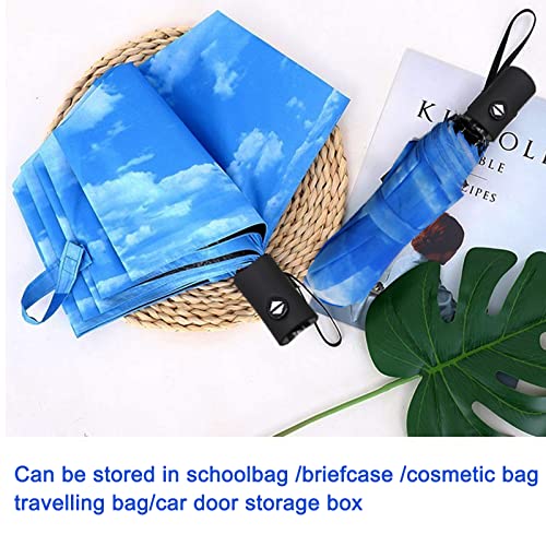 SIEPASA Windproof Travel Compact Umbrella-Automatic Umbrellas for Rain-Compact Folding Umbrella, Travel Umbrella Compact, Small Portable Windproof Umbrellas for Men Women Teenage. (Sky) - Image 4