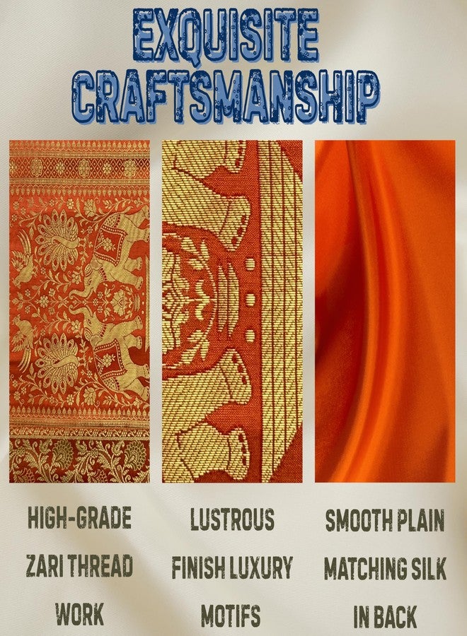 Third Eye Export Silk Elephant Orange Christmas Table Runner – Fall Decor for Dining Table Kitchen Decor,Coffee Table Cloth Home Decor for Thanksgiving Party Decoration (60x16 Inches) - Image 5