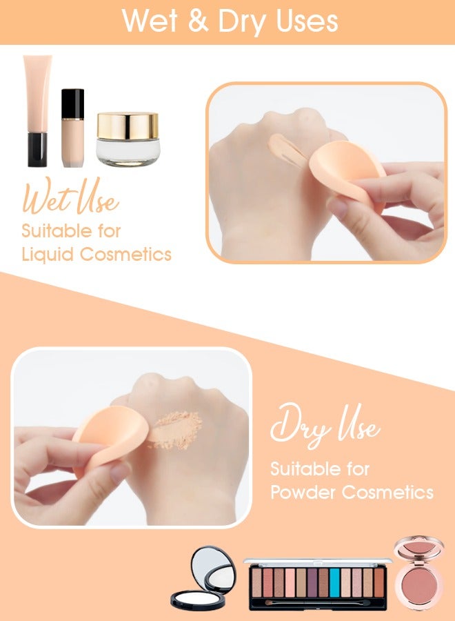 Kanza 6 Pcs Round & Square Shaped Makeup Sponge Set Beauty Blender Cosmetic Makeup Puff for Face Velour Puff Set for Loose Powder Mineral Powder Applicator Foundation Makeup Tool Set (White) - Image 2