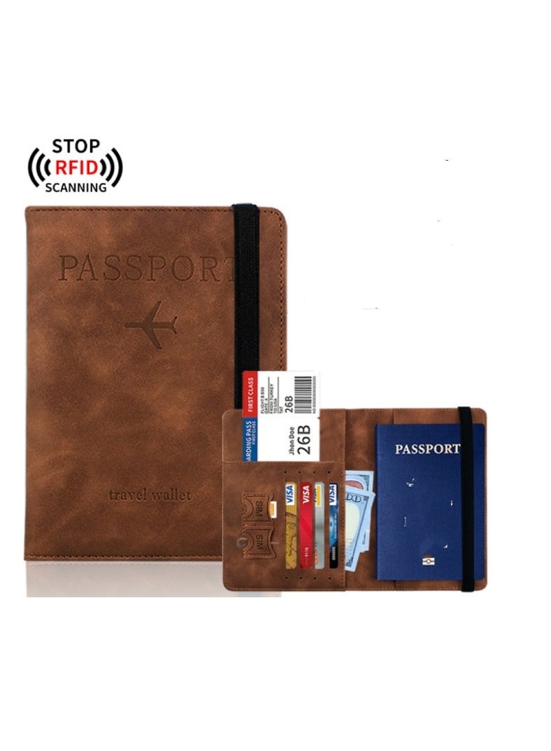 OASIS-TH Passport Holder Cover Wallet RFID Blocking PU Leather Travel Document Holder, Card Case Travel Accessories for Women Men  - Image 1