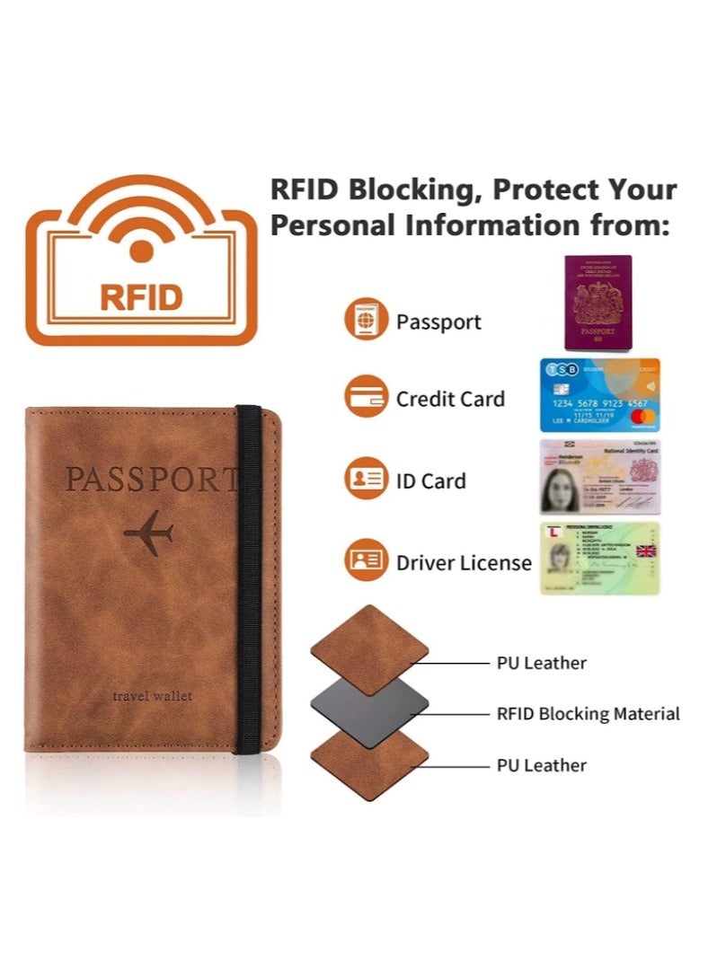 OASIS-TH Passport Holder Cover Wallet RFID Blocking PU Leather Travel Document Holder, Card Case Travel Accessories for Women Men  - Image 2