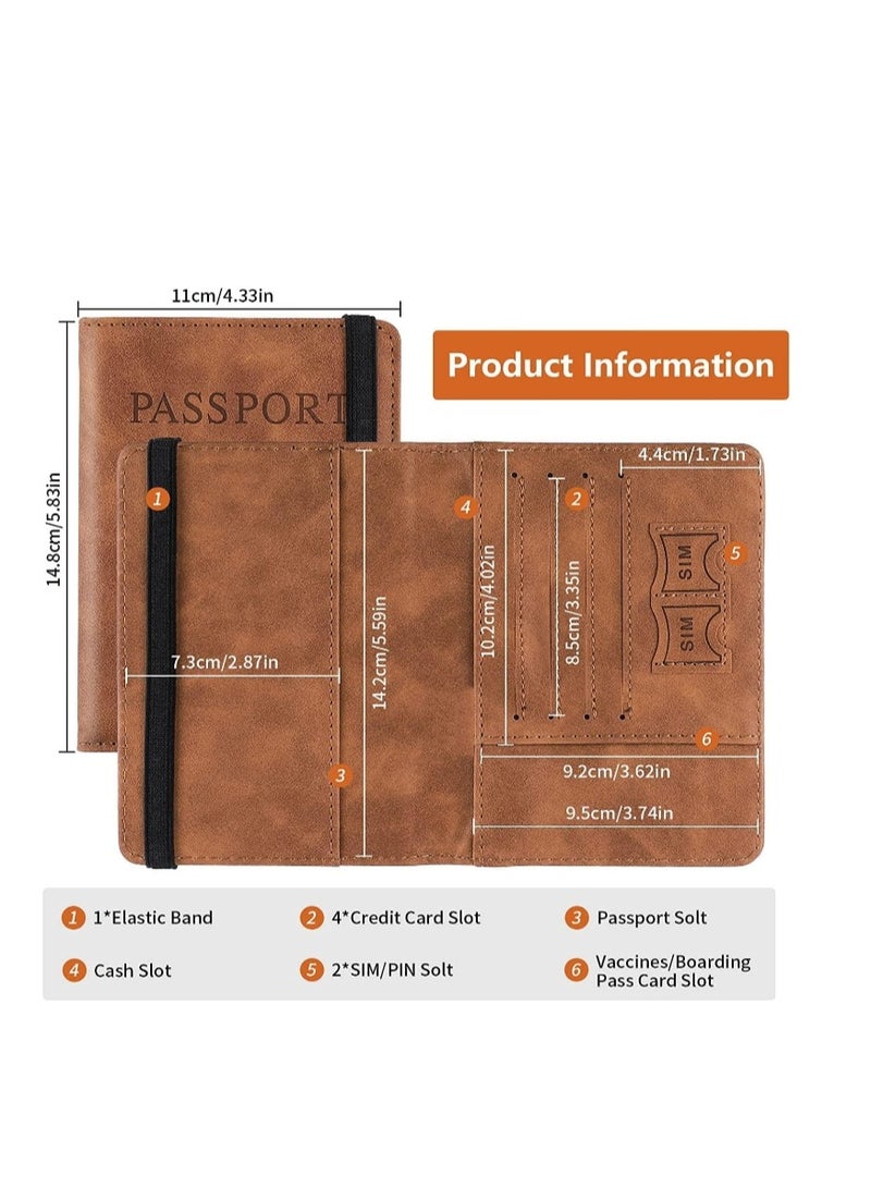 OASIS-TH Passport Holder Cover Wallet RFID Blocking PU Leather Travel Document Holder, Card Case Travel Accessories for Women Men  - Image 3