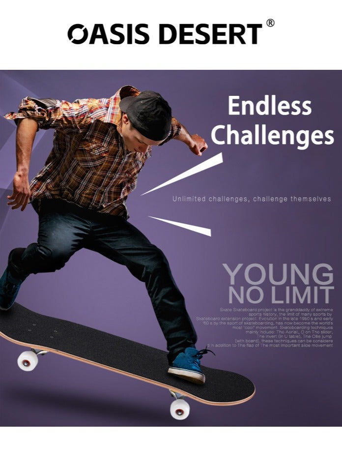 OASIS DESERT 31 Inch Skateboard Professional Adult Four-wheel Beginner Double Rocker Concave Board - Image 2